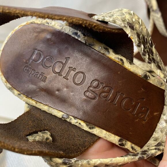 Pedro Garcia Snakeskin Leather Heels Size 39 (8.5) Made in Spain Metal Stiletto - Picture 8 of 13